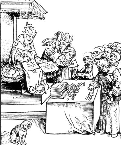 De aanleiding van Luthers opstand begon door de handel in aflaten.
